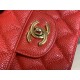 01112 CF Double Flap Cowhide Large Red Gold 25cm  caviar 