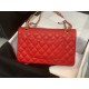 01112 CF Double Flap Cowhide Large Red Gold 25cm  caviar 